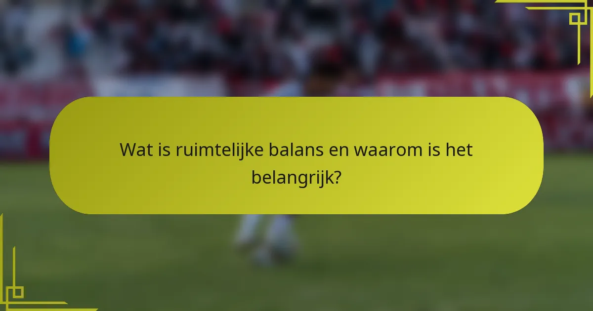 Wat is ruimtelijke balans en waarom is het belangrijk?